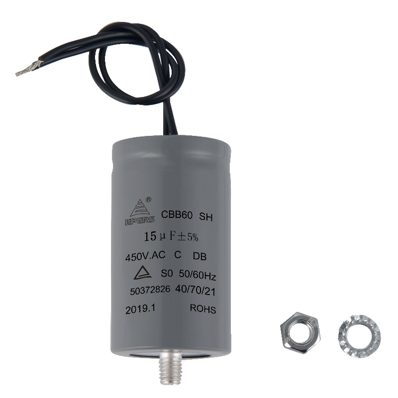 15UF 50/60Hz SH S0 450V 40/70/21 CBB60 Capacitor para motor tubular